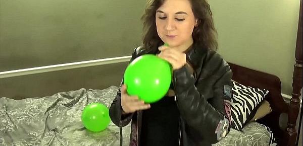  Blowing Bubble Gum Bubbles and Balloons While Masturbating